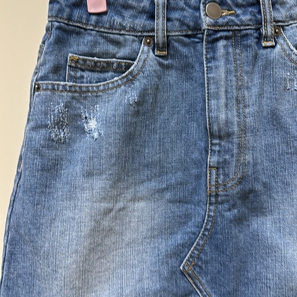 Chelsea & Violet denim skirt with black lace at the bottom. - Picture 3 of 4